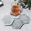 Hexa Shape Crush Diamante Coaster (2)