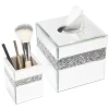 Mirrored Tissue Box With Crush Diamond