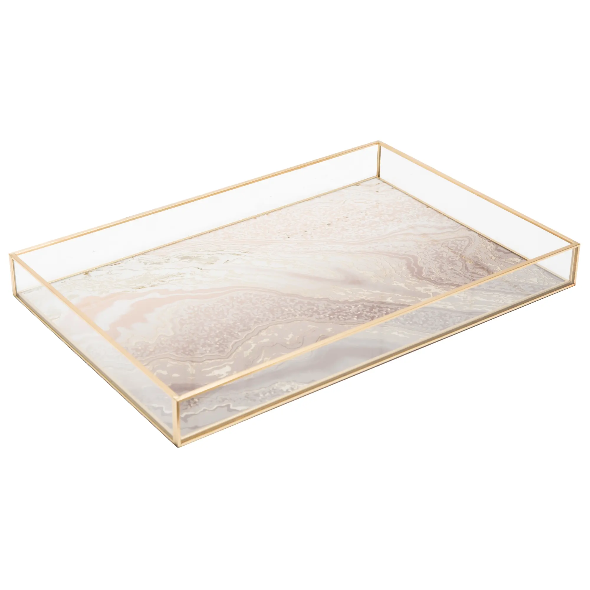 Gold Edge Printed Deco Glass Tray (3)