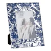 Navy Blue Pattern Mirrored Glass Photo Frame-PF003