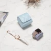 Single Slot Blue PU Leather Watch Roll Travel Case-WR003