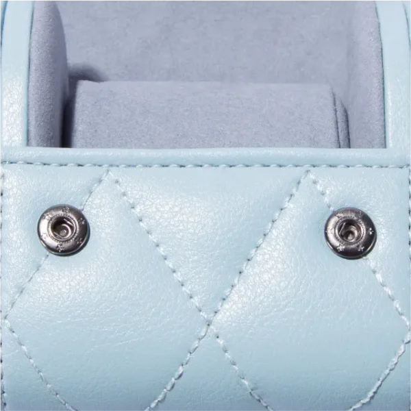 Single Slot Blue PU Leather Watch Roll Travel Case-WR003 (2)