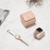 Single Slot Pink PU Leather Watch Roll Travel Case-WR004