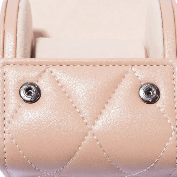 Single Slot Pink PU Leather Watch Roll Travel Case-WR004 (2)
