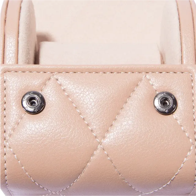 Single Slot Pink PU Leather Watch Roll Travel Case-WR004 (2)