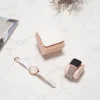 Single Slos Pink and White PU Leather Watch Roll Travel Case-WR005