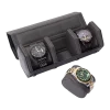 3 Slots Black PU leather watch roll travel case-WR008 (1)