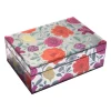 Mirrored Floral Glass Jewelry Box-JB003