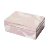 Pink and Gold Pattern Glass Jewelry Box-JB006