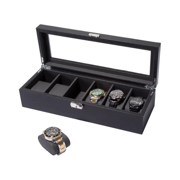 6 Slots PU leather watch box-WB004