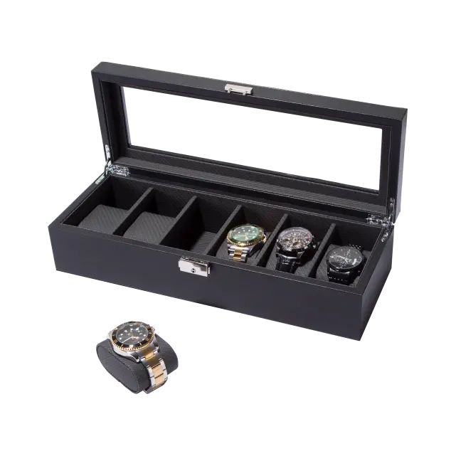 6 Slots PU leather watch box-WB004 (1)