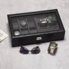 6 Slots with Jewelry Tray PU leather watch box-WB005