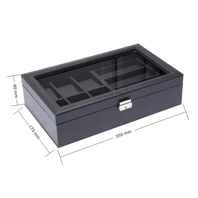 6 Slots with Jewelry Tray PU leather watch box-WB005 (4)