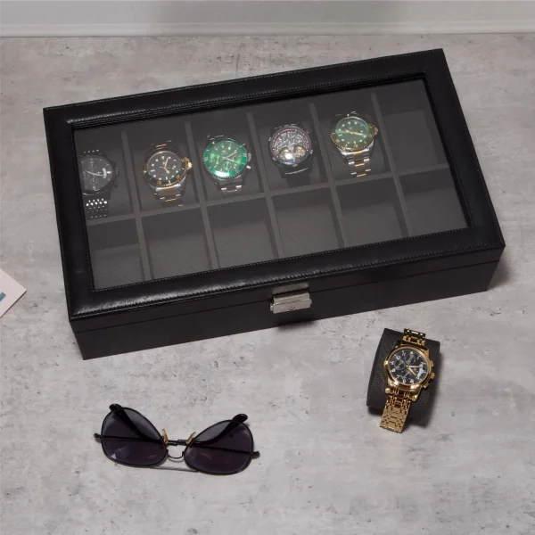 12 Slots PU leather watch box-WB006