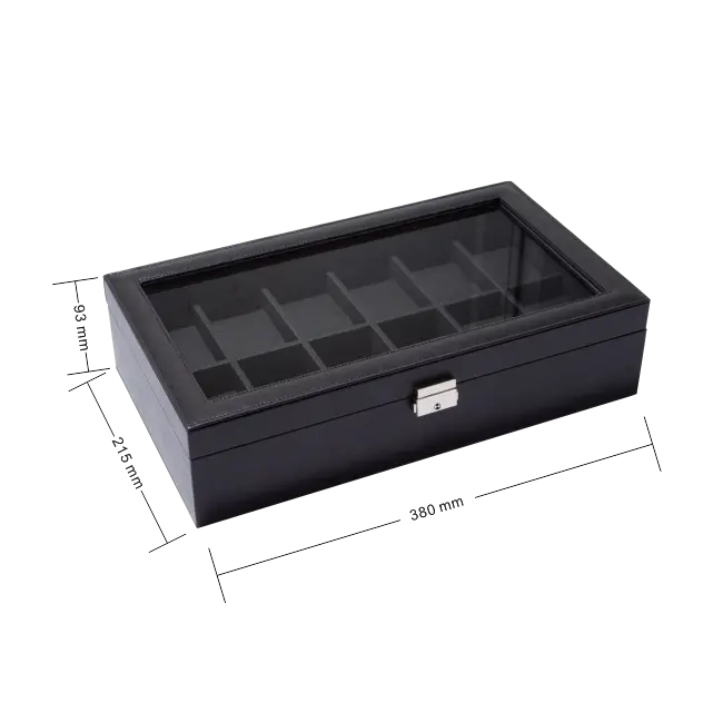 12 Slots PU leather watch box-WB006