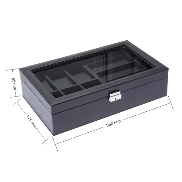 6 Slots with Jewelry Tray PU leather watch box-WB005 (4)