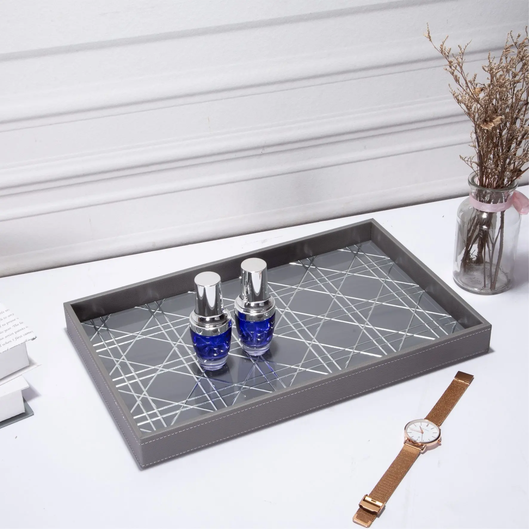 art deco glass tray