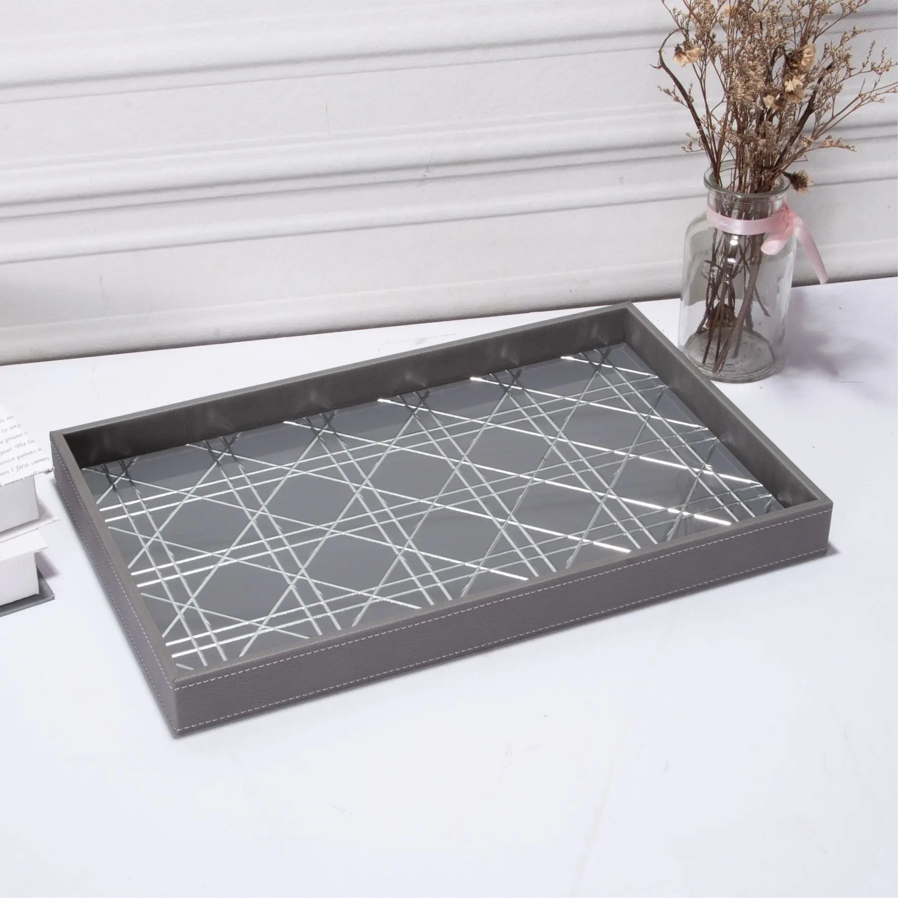 art deco glass tray